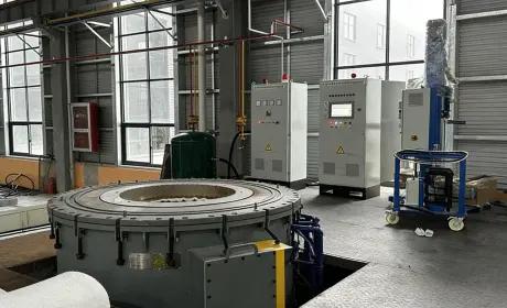 Low pressure die casting machine producing aluminum parts