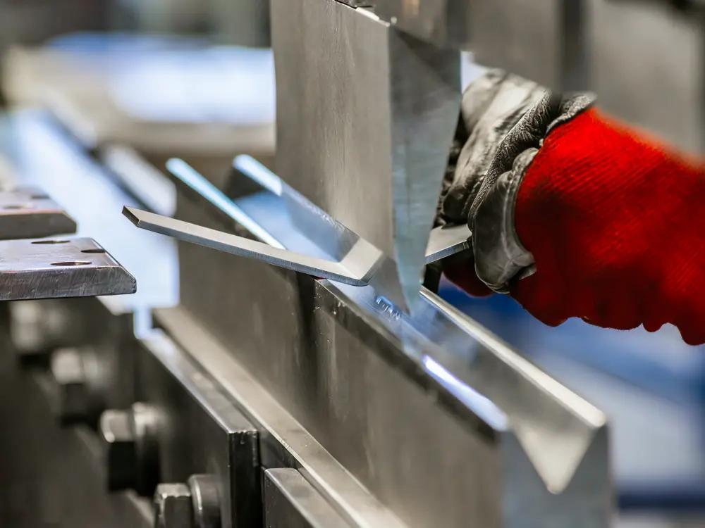 CNC press brake metal bending in production