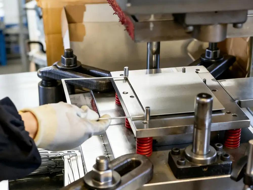 Metal stamping press machine with precision dies